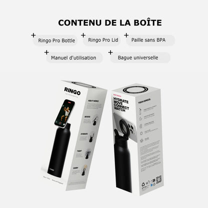 Création de contenu avec la gourde MagSafe Ringo Pro noire