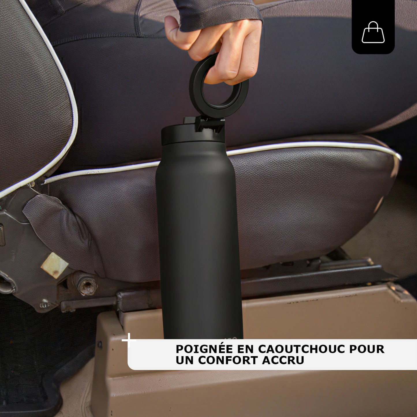 Gourde isotherme Ringo Pro noire vue détaillée
