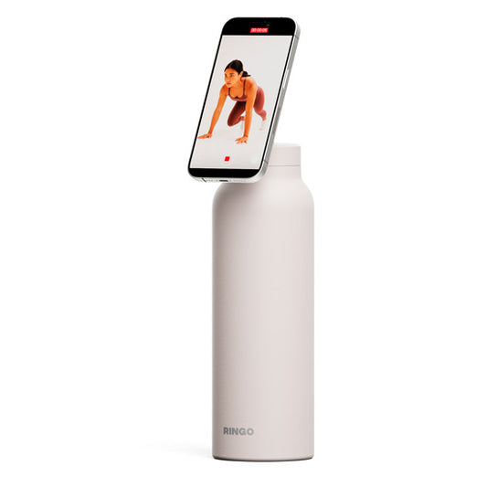Gourde MagSafe Ringo Pro beige 710 ml avec porte-téléphone intégré